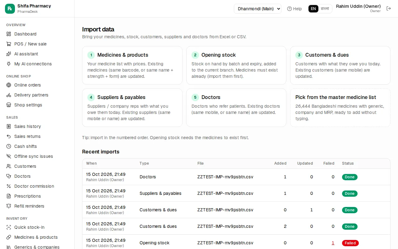 Import data